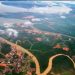 Ilustrasi pemandangan wilayah Kalimantan Timur dilihat dari udara Foto : Indonesia Report