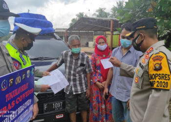 3 Bus dan 1 Minibus Terpaksa Putar Balik di Perbatasan Jambi – Palembang Rabu, 28 April 2021  (Foto: Istimewa/ Ampar.id)