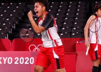 Greysia Polii/Apriyani Rahayu saat mentas di Olimpiade Tokyo 2020. (Foto: Reuters)