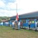 Aipda Sutrisno saat mengikuti upaacara bendera di SMK Pertanian Terpadu