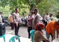 Kompol Amos V Lubis,SH meninjau pelaksanaan vaksinasi Covid-19 secara massal di Pasar Baru Bangko