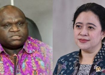 Natalius Pigai dan Puan Maharani. Foto: Antara