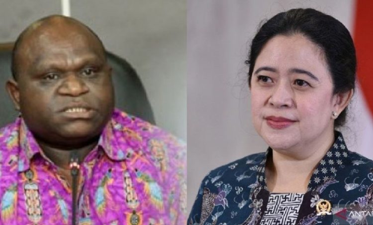 Natalius Pigai dan Puan Maharani. Foto: Antara
