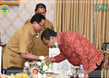 Bupati Tanjab Timur H. Romi Hariyanto (batik merah)/ ist