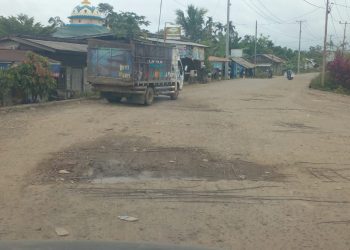 Kondisi Oprit Jembatan Desa Lambur 1 rusak parah/Foto: Gun/ampar