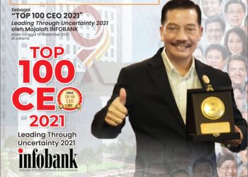 El Halcon Dirut Bank Jambi Terima Penghargaan "Top 100 CEO 2021" (Foto:doc.@bankjambi)