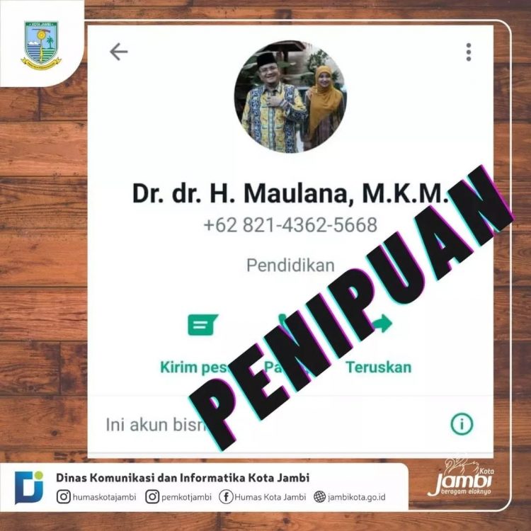 Foto profil pelaku yang catut nama dr Maulana Wakil Walikota Jambi (Foto: ist)