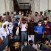 Al Haris saat menemui pendemo di halaman gedung DPRD Provinsi Jambi (Foto: Anton)