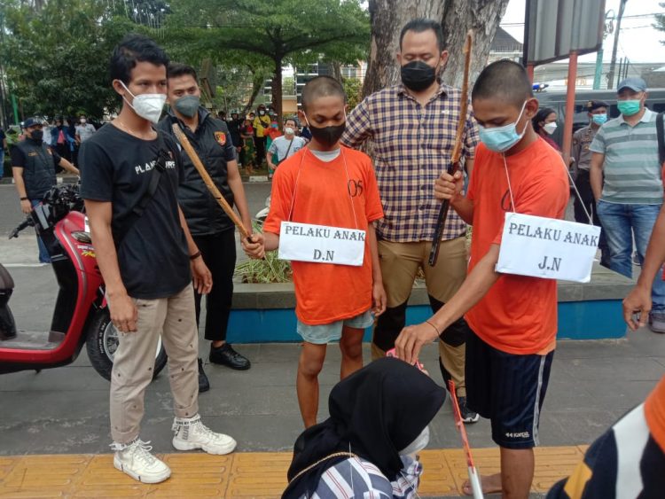 rekontruksi yang diadakan oleh Polresta Jambi, terdapat 9 pelaku yang dihadirkan/ist