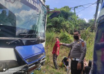 Bus Pengangkut Rombongan Anak TK Terlibat Kecelakaan di Sengeti/ist