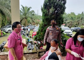Kapolsek Bangko Monitoring Vaksinasi/ ist