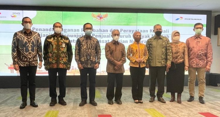SKK Migas – Pertamina Tandatangani Perubahan Perjanjian Penunjukan Penjual Minyak Mentah/Kondensat Bagian Negara/ IST