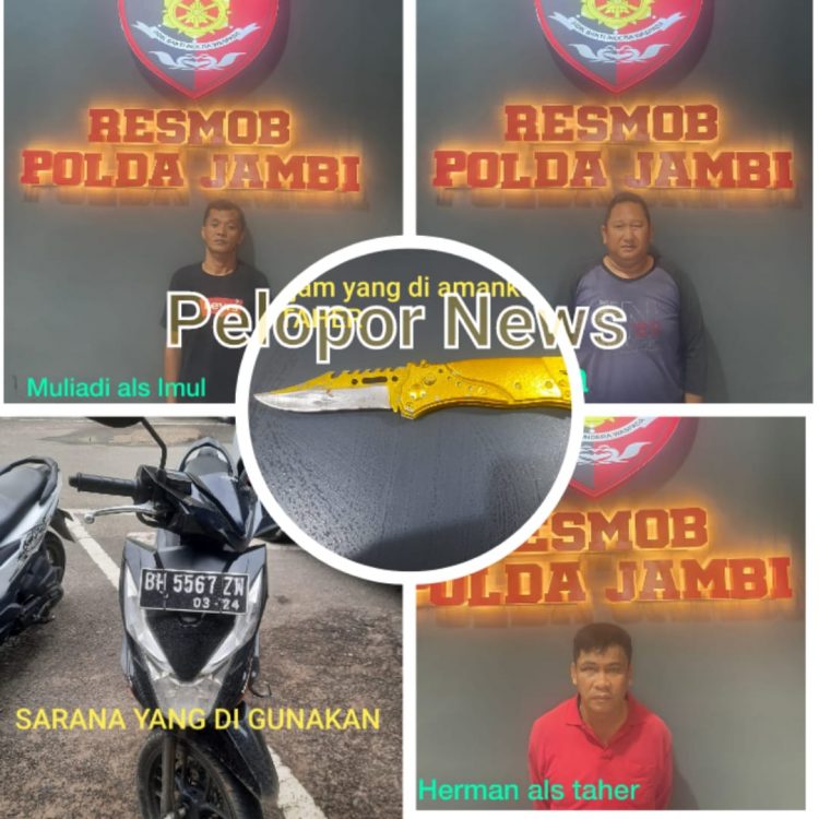 3 Pelaku Coranmor Dibekuk Polisi di Jambi/ FOTO: peloporkrimsus.com