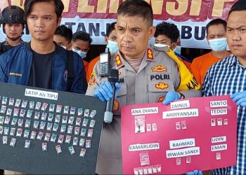 Barang Bukti Yang Diperlihatkan Dalam Press Realise Dipimpin Kapolres Tanjab Timur AKBP Andi M Ichsan/ AMPAR