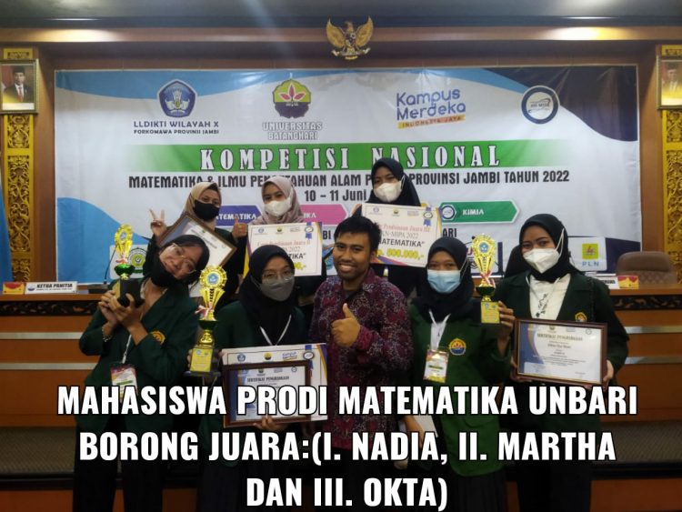 Mahasiswa Unbari Borong 3 Juara di KN-MIPA PTS Se-provinsi Jambi/doc.ist