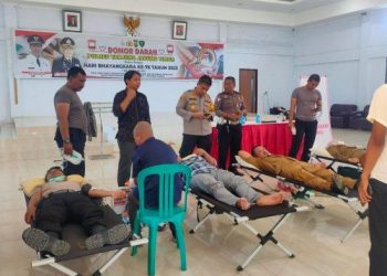 Mahrup Hadiri Kegiatan Donor Darah HUT Bhayangkara ke-76
