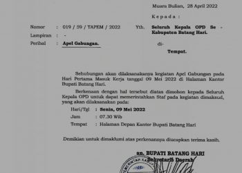 Pasca Libur Panjang, Pemkab Batanghari Akan Gelar Apel Gabungan
