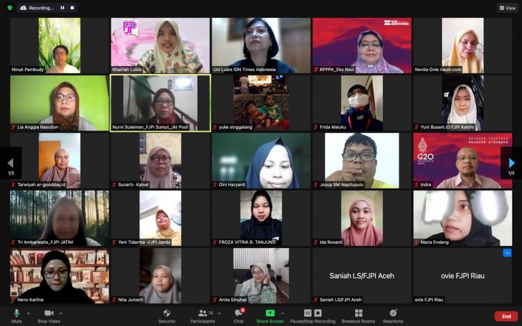 FJPI - Kemen PPPA Launching Survei dan  Webinar "Sharing Strategi dan Kondisi Jurnalis Perempuan di Masa Pandemi"/ doc.ist