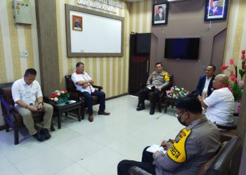 Kapolresta Deli Serdang Kombes Pol Irsan Sinuhaji, S.I.K, M.H menerima Audiensi Ketua KONI Kabupaten Deli Serdang Khairullah Siregar Spdi/ doc.ist