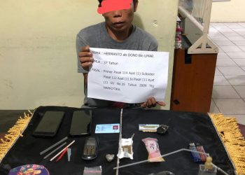 Hermanto bandar narkoba diringkus Polres Merangin/ doc.ist