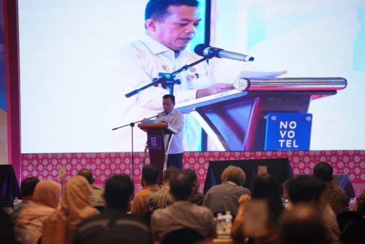 Gubernur Jambi Al Haris saat sambutan di acara pra forum kapasitas nasional II 2022 Wilayah Sumbagsel di Palembang, Rabu (07/07/2022). Foto: Hori/ Pariwarajambi