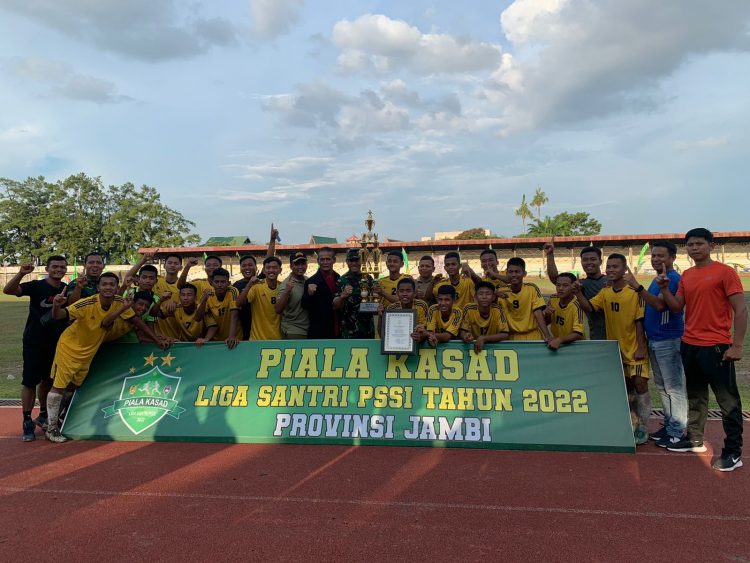 Ponpes Nurul Jalal dari Kabupaten Tebo, berhasil menjuarai Liga Santri PSSI Piala Kasad 2022 Provinsi Jambi/ AMPAR