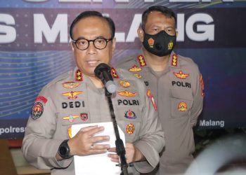 Kadiv Humas Polri Irjen Pol Dedi Prasetyo dalam konferensi pers yang digelar pada Rabu (5/10/2022)/ DOC.IST