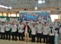 Gerakan Nasional Aksi Bergizi dalam rangka menekan kasus stunting melalui pemberian tablet tambah darah (TTD) kepada remaja putri di pondok pesantren Darul Aripin, Jambi. Rabu (26/10) pagi tadi/ AMPAR