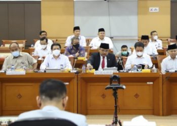 Menag Yaqut Cholil Qoumas, Saat Rapat Kerja Bersama Komisi VIII DPR RI./ DOC.IST