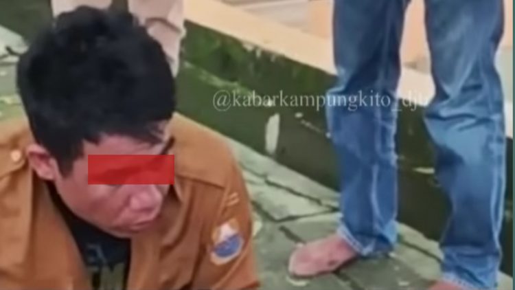 Pelaku saat di amankan warga /Foto: screenshot IG K3