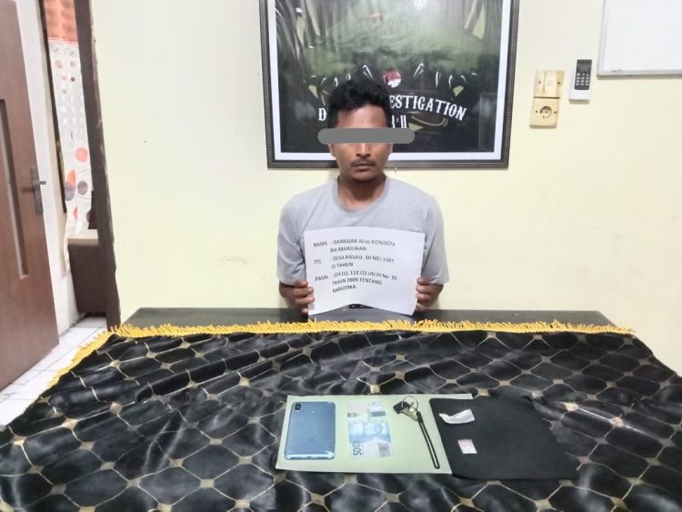 Tim Macan Polres Merangin berhasil meringkus seorang pria IS, terkait penyalahgunaan Narkotika/ Foto; Ade
