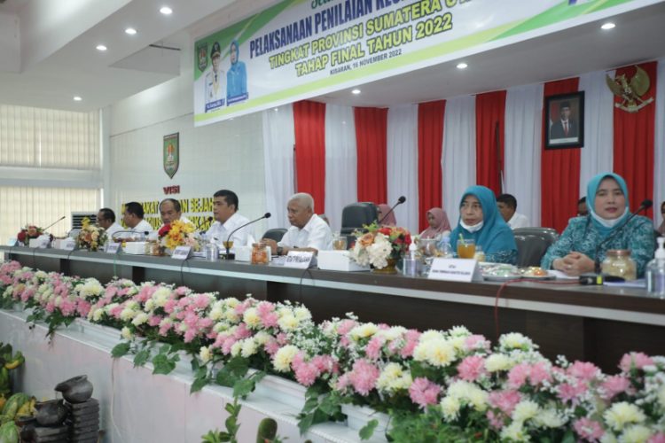 Tim Penilai Kecamatan Terbaik Tingkat Provinsi Sumatera Utara (Provsu) Tahap Final Tahun 2022 melakukan kunjungan serta penilaian di Kabupaten Asahan./ DOC.IST