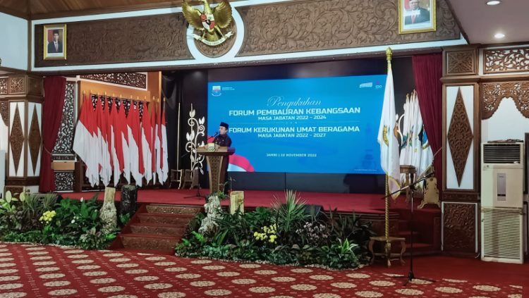 Pengukuhan Forum Pembauran Kebangsaan (FPK) masa jabatan 2022-2024 dan Forum Kerukunan Umat Beragama (FKUB) masa jabatan 2022-2027./ AMPAR