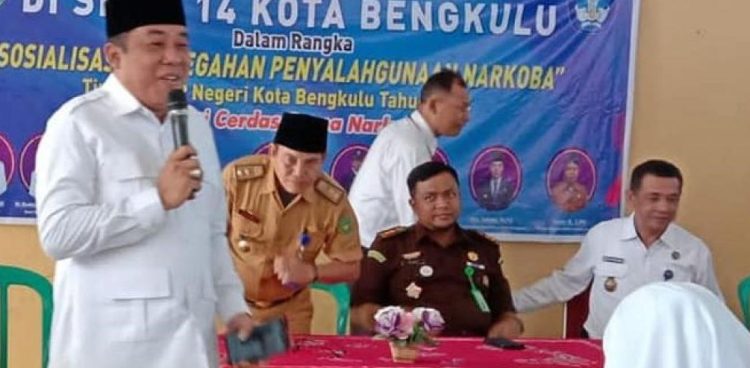 Sosialisasi pencegahan penyalahgunaan narkoba tingkat SMP bertempat di SMP Negeri 14 Kota Bengkulu./ DOC.IST