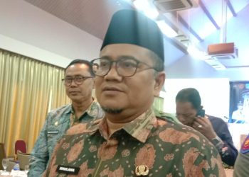 Wakil Walikota Jambi, Maulana, saat Acara Pengukuhan Satgas Linmas, Kamis (22/12). Foto: Meli/Ampar.id