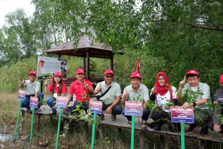 Yayasan Astra Honda Motor (Yayasan AHM) melakukan penanaman 1.000 pohon mangrove rambai./ doc.ist