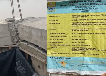 Proyek Turap Rp 966 Juta di Batanghari. Foto: Dok Pribadi