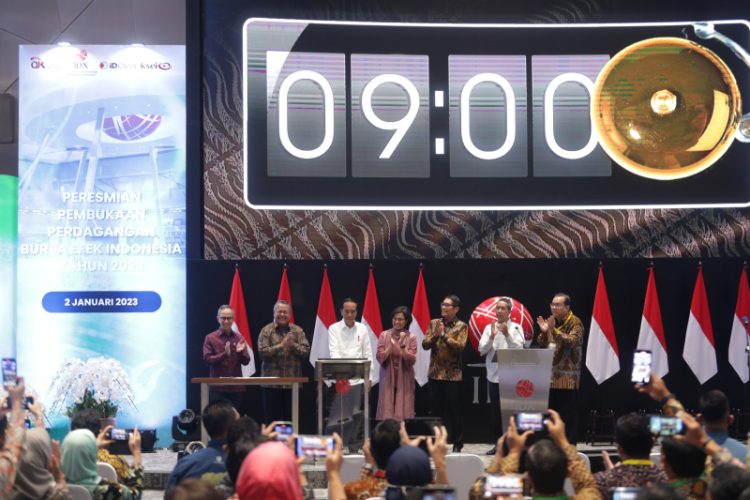 Presiden RI Buka Perdagangan Bursa Efek Indonesia Tahun 2023. Foto: Humas OJK