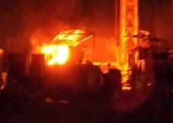 Tampak Kobaran Api di Lokasi Kejadian, Kabupaten Tanjung Jabung Barat. Foto: Humas PetroChina