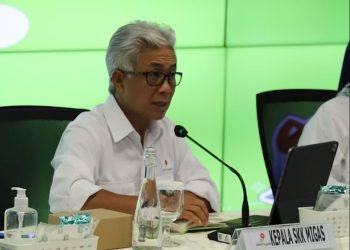 Kepala SKK Migas Dwi Soetjipto dalam konferensi pers awal tahun 2023 di Jakarta (18/1)/ (Foto: Humas SKK Migas)
