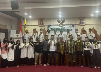 Pelantikan SEMMI se-Provinsi Jambi periode 2023-2024 di Aula Ruang Pola Kantor Gubernur Jambi, Jum'at (20/01). Foto: Meli/ Ampar