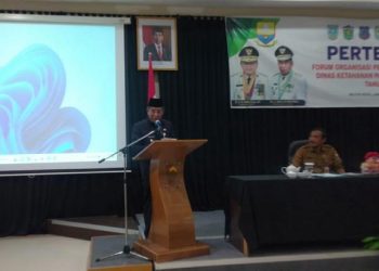 Wagub Jambi, Abdullah Sani hadiri forum OPD Dishanpan, Selasa (14/2). Foto: Meli/ Ampar