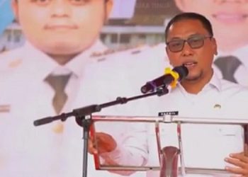 Sekda Sapril saat menyampaikan kata sambutan pada acara Bazar Inflasi Daerah, Rabu (15/3/23) (Foto: Doc Tanjabtimur)