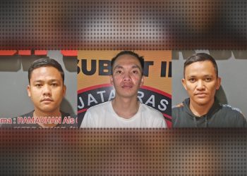 Ketiga pelaku tindak pidana penganiayaan. Foto: Humas Polda