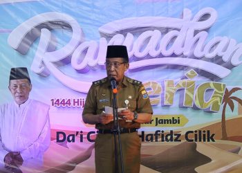 Wakil Gubernur Jambi, Abdullah Sani saat di program Ramadhan Ceria yang diinisiasi Jambi Tv. Foto: Ardi