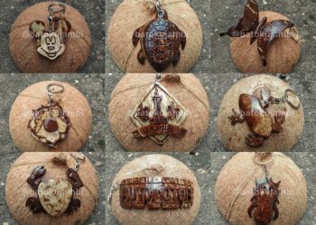 Sauovenir dari batok kelapa karya anak muda Jambi. Foto: Meli/ Ampar