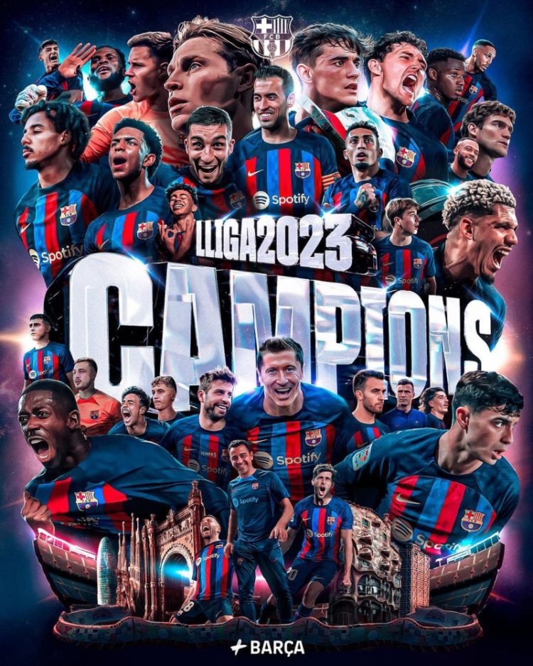 Fc Barcelona Juara Liga Spanyol 2023. Foto: IG Barcelona