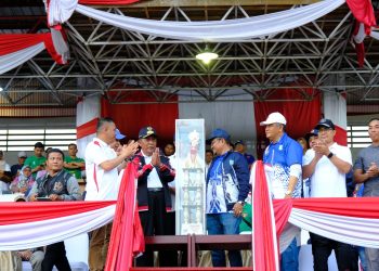 Wakil Gubernur (Wagub) Jambi Abdullah Sani secara resmi menutup Pekan Olahraga Provinsi (Porprov) Jambi ke XXIII tahun 2023, Minggu (16/07/2023)/ Foto: Alan/Ampar