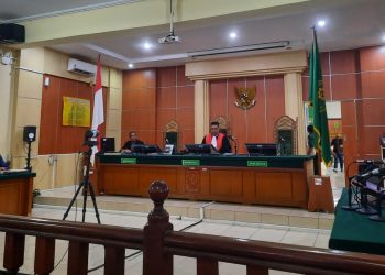 Gugatan Praperadilan Eks Dirut Bank Jambi El Hacon Kembali Ditolak, Pengadilan Negeri Jambi Kamis, 10/8/2023/ (Foto: Alan/Ampar)