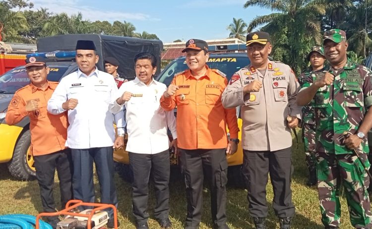 Badan Penanggulangan dan Bencana Daerah (BPBD) menggelar Apel Gabungan Siaga Bencana Kebakaran Hutan dan Lahan (Karhutla), Rabu (2/8/2023)/ Foto: Fdn/ Ampar